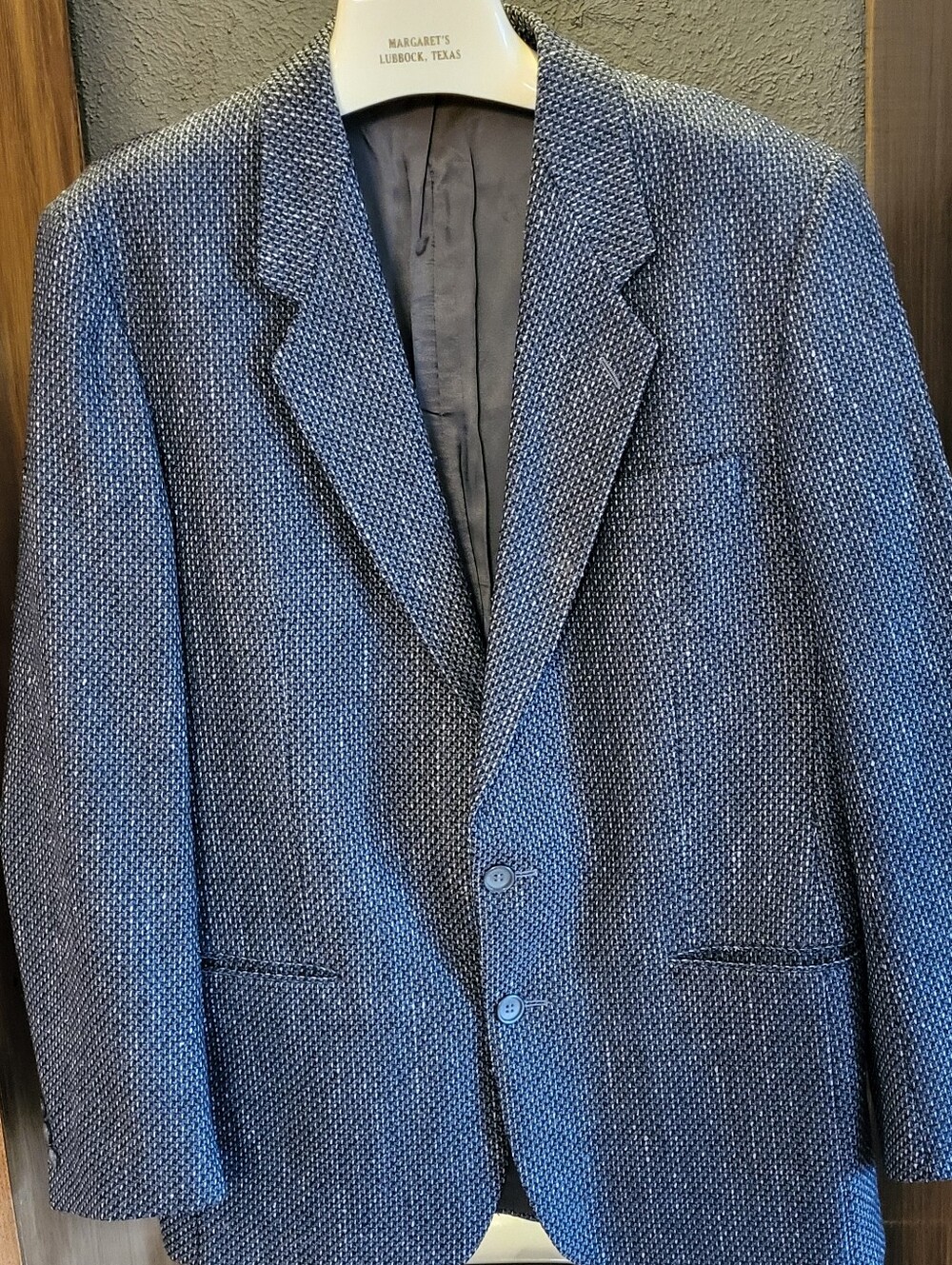 Carlo Palazzi Vtg 80s Wool Tweed Sports Coat Gray/Black Made In France 40R